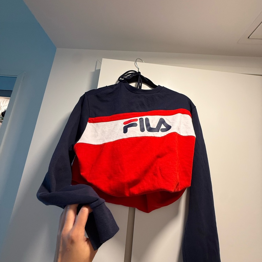 Fila Red and Navy Logo long sleeve